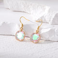 Gold Tone Faceted Iridescent Cushion Crystal Hook Earrings in Four Colors view 4