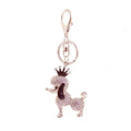 Crowned Poodle Rhinestone Metal Keychain With Lobster Clasp view 5