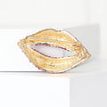 Crystal Pave Lips Brooch Open Mouth Red and Magenta view 3
