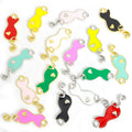 Colorful Enamel Cat Silhouette Charms in Eight Colors view 5