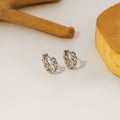 Mini Chain Link Huggie Hoop Earrings Silver and Gold view 3
