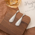 Twisted Ribbed Teardrop Extra Long Dangle Earrings view 6