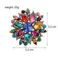Red Flower Crystal Eight Designs Metal Brooch Pin for Jackets and Lapels view 2