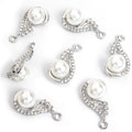 Pearl Teardrop Leaf Charms in Gold and Silver Tones view 3