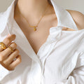 Gold Bamboo Bar Flower Bud Lotus Pod Pendant Necklaces view 6