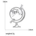 Rotating Globe Brooch Pin in Gold or Silver Tone Decorative Jewelry view 7