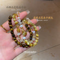 Mixed Tiger Eye Pattern Charm Stack Or Simple Round Bead Bracelet view 2