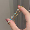 Crystal Flower Chain Bracelets in Gold and Silver Tones view 6