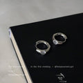 Silver Tone Huggie Hoop Earrings With Clear Zircon view 4