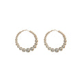 White Graduated Pearl Oversized Statement Hoop Earrings view 5