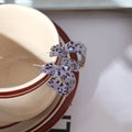 Gray and Tan Leopard Print Wavy Heart Hoop Earrings view 3