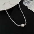 Silver Chip Pearl Geometric Bead Necklace Ten Styles view 9