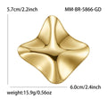 Folded Four Point Brooch in Polished Metal for Jackets and Scarves view 7