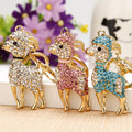 Jeweled Goat Keychains in White, Blue and Pink with Braided Options view 2