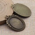 Oval 18 x 25 mm Cabochon Pendant Settings in Two Finishes view 4