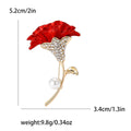 Crystal Carnation Stem Brooch in Four Petal Colors view 8