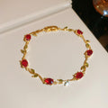 Gold Silver Vine Leaf Crystal Bracelet Six Color Styles view 9