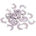 Polished Stainless Steel Crescent Moon Pendants with Top Holes view 5