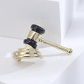 Enamel Auction Gavel Brooch Gold Silver Two Tone Styles view 7