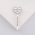 Heart Key Brooch I Love You 520 Engraved Silver Gold view 3