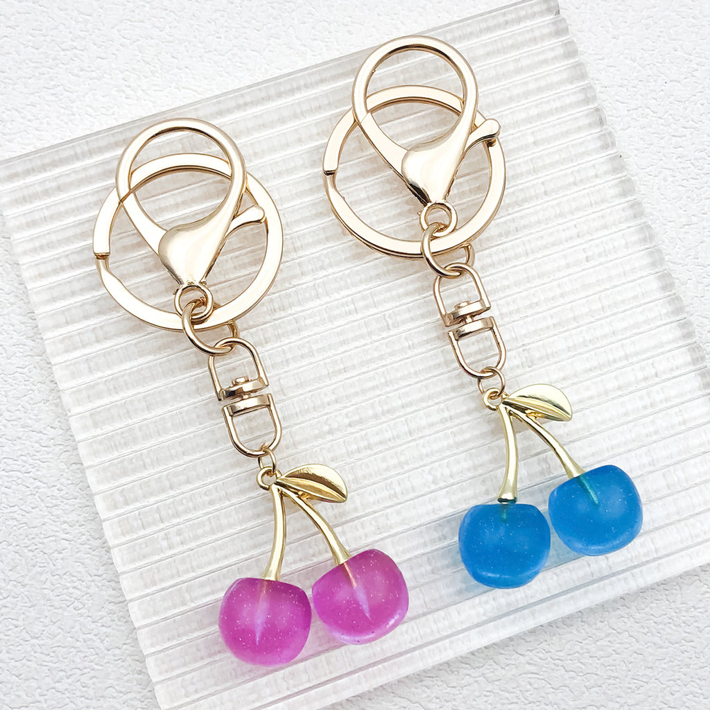 Transparent Acrylic Cherry Charm Pendant for DIY Earrings Necklace and Keychain Jewelry