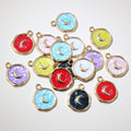 Round Moon and Star Enamel Charms in Eight Color Options view 2