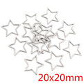 Open Star Stainless Steel Charms in Gold and Steel Tones view 10