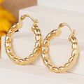Linked Texture Hoop Earrings in Gold-Tone Metal Jewelry view 2