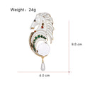 Horse Head Enamel Pearl Look Metal Brooch Pin for Jackets and Lapels view 2