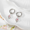 Silver Huggie Hoops Geometric Dried Flower Charms 10 Styles view 11