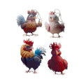 Christmas Rooster Printed Acrylic Ball Chain Hanging Charms view 5