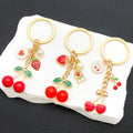 Red Cherry Strawberry Heart Metal Keychain Collection view 3