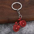 Bicycle-Shaped Metal Keychain With Split Ring in Five Colors view 3