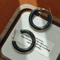 Black and Brown Translucent Oversized Chunky Hoop Earrings view 3