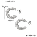 Gold Silver Geometric Metal Hoop Stud Earrings Four Styles view 8