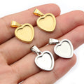 Heart Cabochon Pendant Trays in Gold and Steel Tone Finishes view 4