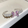 Butterfly Crystal Open Bangles Silver Gold Four Colors view 8