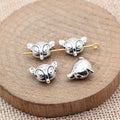 Fox Head Spacer Beads in Three Antique Metal Finishes view 5