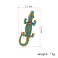 Aqua Gold Tone Fish Crystal Metal Brooch Pin for Jackets and Lapels view 2