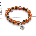 Colorful Evil Eye Bead Hamsa Charm Stretch Bracelets view 9