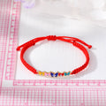 Red Woven Cord Five Butterfly Evil Eye Adjustable Bracelets view 4