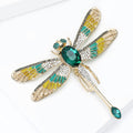 Enamel Dragonfly Drop Brooch with Polished Metal and Decorative Accents view 4