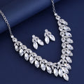Black Silver Tone Lock Crystal Four Designs Metal Necklace and Earring Set view 2