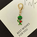 Green Enamel Alien Keychains Gold Lobster Clasp Four Styles view 8