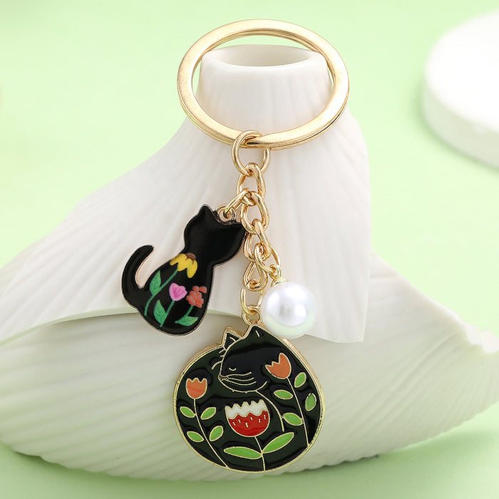Pearl and Crystal Charm Keychains in 16 Pictured Variations for Bags and Keys
