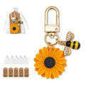 Gold Yellow Daisy Flower Rhinestone Bee Keychain Charm view 1