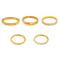 Stackable Slim Bands Wave Pave Channel Stud Metal Rings view 5