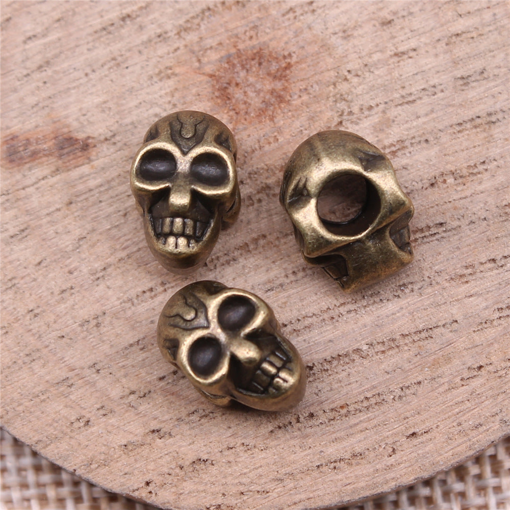 12x9x7mm 2.4g Multicolor Zinc Alloy Skull Large Hole Beads for Bracelet Dreadlock DIY Jewelry Making