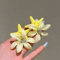 Acrylic Starfish Fabric Flower Duckbill Hair Clips 4 Colors view 2