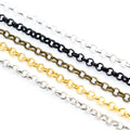 Unwelded Round Link Chain in Black, Gold, Silver, and Bronze Tones view 5